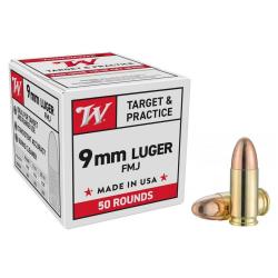 50 Munitions WINCHESTER Cal.9x19mm FMJ 124 gr
