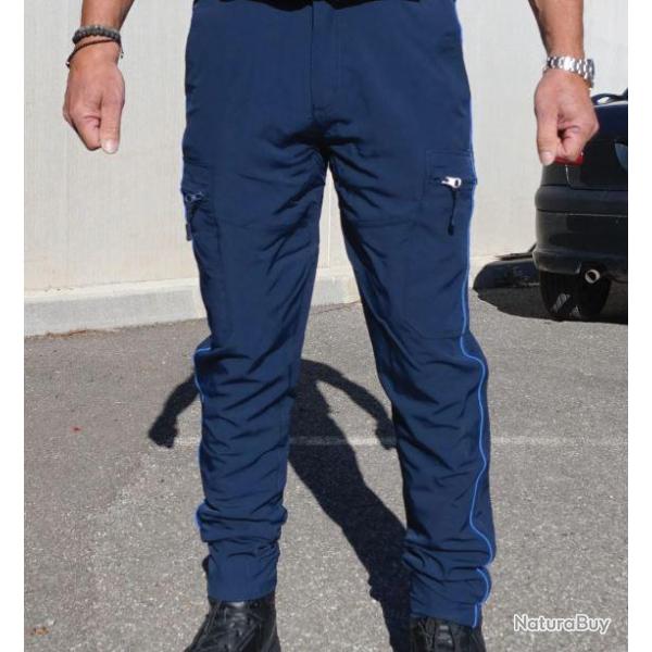 PANTALON INTERVENTION LEGER MAT BLEU FITTE POLICE MUNICIPALE