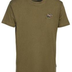 Tee-shirt uni brod&eacute; sanglier Kaki PERCUSSION-4XL