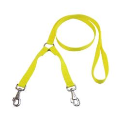 laisse double nylon jaune jokidog 25 cm