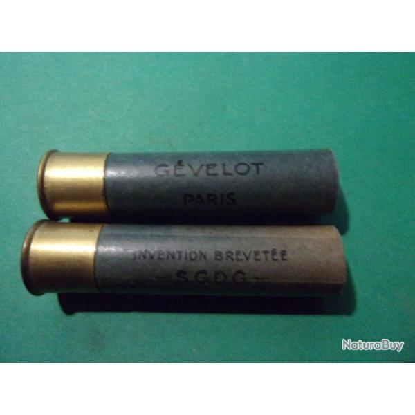 2 Douilles ancienne en carton en cal: 28 neuves et amorc�es, Gevelot Paris