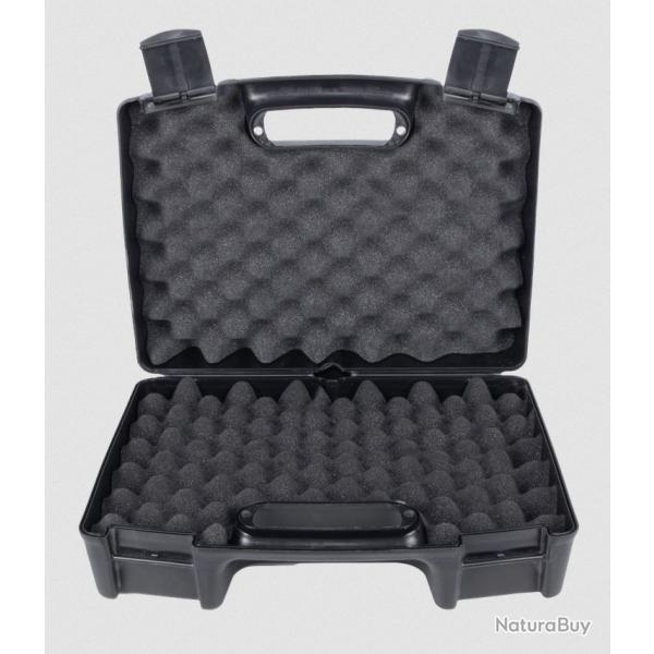 MALLETTE ARME DE POING, FERMETURE 2 ATTACHES, MOUSSE ALVEOLEE, 37,5X28X13 CM