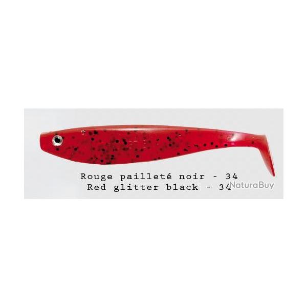 Leurre Souple Delalande Shad GT 9cm Rouge Paillet� Noir