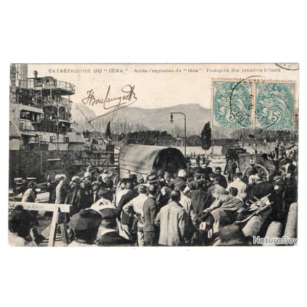 CPA- Marine Militaire - CATASTROPHE EXPLOSION CUIRASSE IENA 1907 TRANSPORT BLESSES N�3251