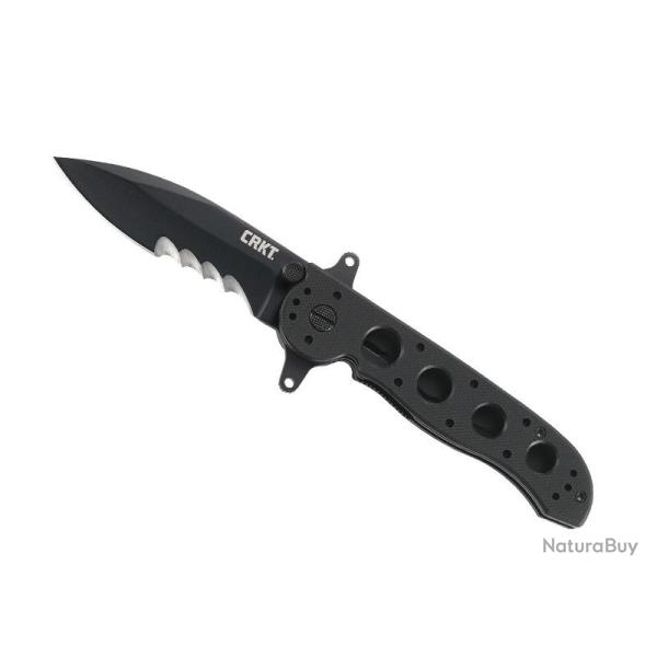 Couteau CRKT M21-12SF lame semi-dente acier 1.4116 revtement nitrure de titane noir avec  flipper