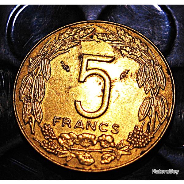 Afrique centrale piece de 5 francs 1977 ttb