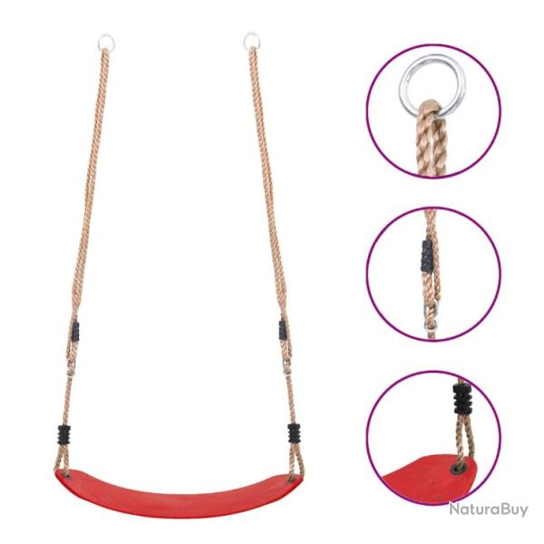 Si�ge de balan�oire rouge en EVA et corde PE - Adapt� aux enfants pour jeux d'�t� en plein air