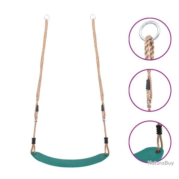 Si�ge de balan�oire vert pour enfants - Jeu d'�t� robuste et r�glable pour jardin et plein air