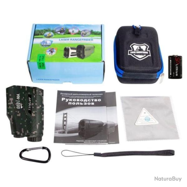 T�l�m�tre Laser 1000M 6x Camouflage *Ench�re* +Pochette Crochet pour Chasse Golf Outdoor Artbull