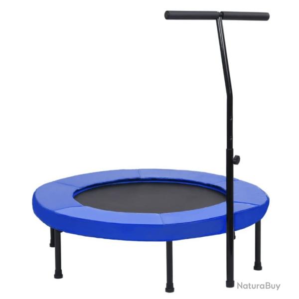 Trampoline de fitness noir et bleu 102 cm avec poign�e et coussin de s�curit� - Id�al pour enfants