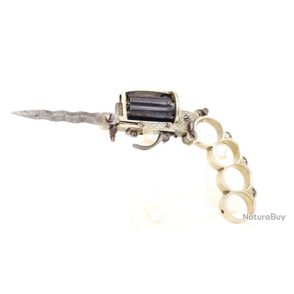 REVOLVER COMBIN� APACHE DOLNE - BAR " SORTIE DE BAL " CALIBRE 5MM � BROCHE INVENTION DOLNE BREVET� -
