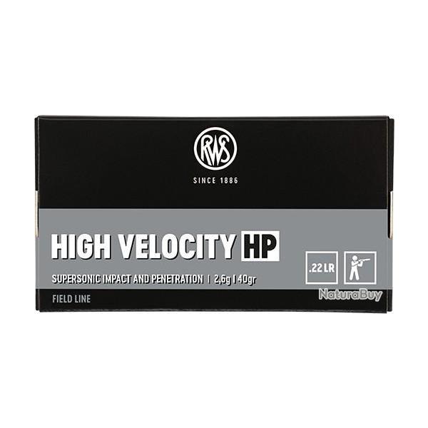 Munitions RWS 22 LR High Velocity HP 2.6g 40gr x2 boites