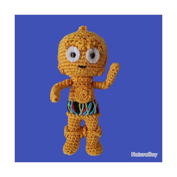 C3-PO Robot Figurine Star Wars Guerre des Etoiles Amigurumi Crochet Fait Main Neuf LIVR. GRATUITE