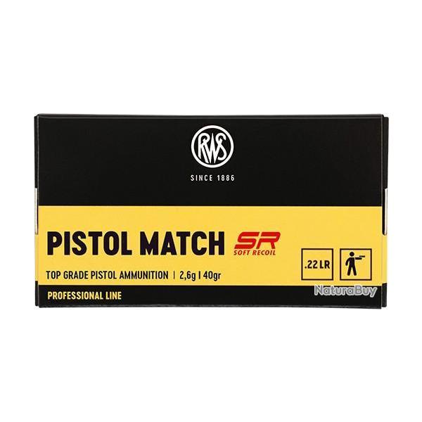 Munitions RWS 22 LR Pistol Match SR 2.6g 40gr x2 boites