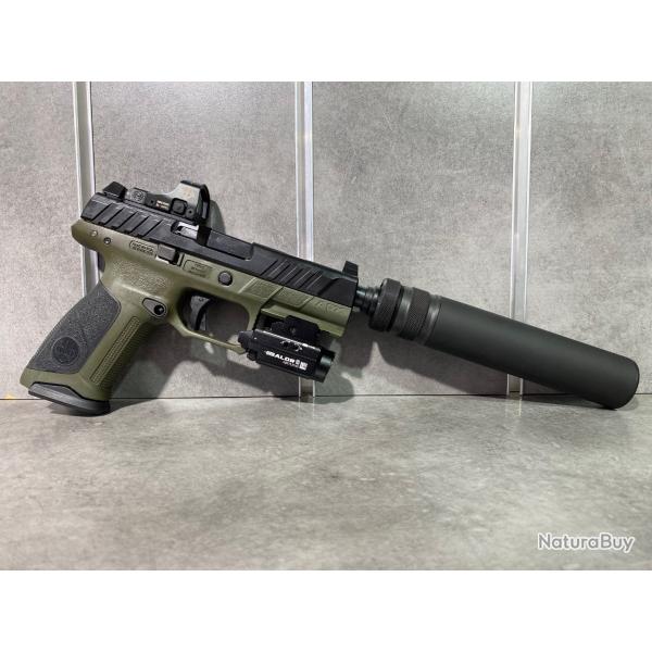 PACK BERETTA APX A1 Tactical Calibre 9 mm Para (Pistolet + Silencieux + Point rouge + Lampe laser)