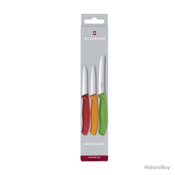 Set 3 couteaux office victorinox swissclassic assortis