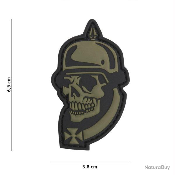 Patch 3D PVC Skull Casque WWI (101 Inc) OD