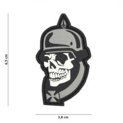 Patch 3D PVC Skull Casque WWI (101 Inc) Wolf Grey