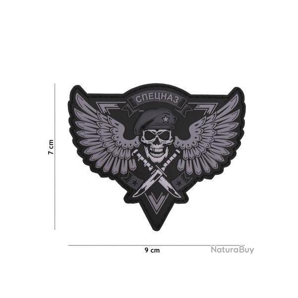 Patch 3D PVC Spetsnaz Skull Para (101 Inc) Wolf Grey