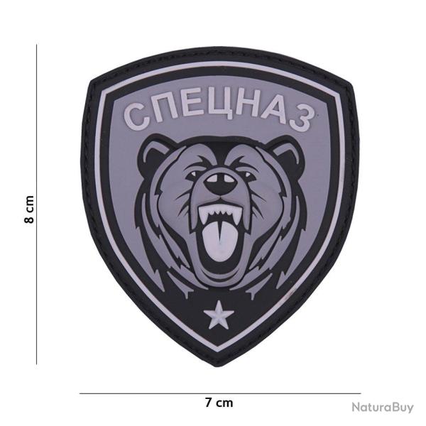 Patch 3D PVC Spetsnaz ours (101 Inc) Wolf Grey