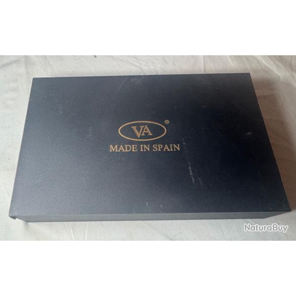 Couteau fixe VA "Made in Spain" - Manche bois, lame inox, coffret cadeau
