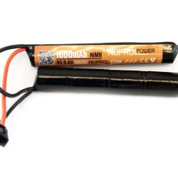 Batterie NiMh 2 &eacute;l&eacute;ments 9,6v/1600 mAh - 1600 mAh