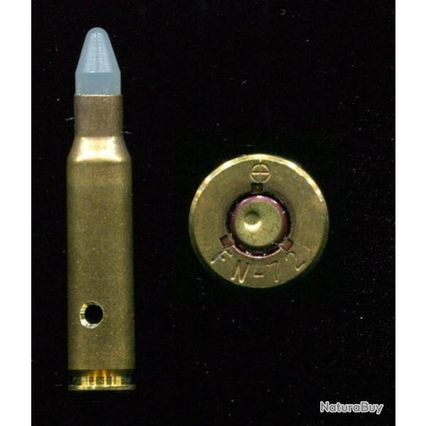 7.62 x 51 FAL Belgique  - Balle conique plastique translucide -  marquage : symbole OTAN  F N