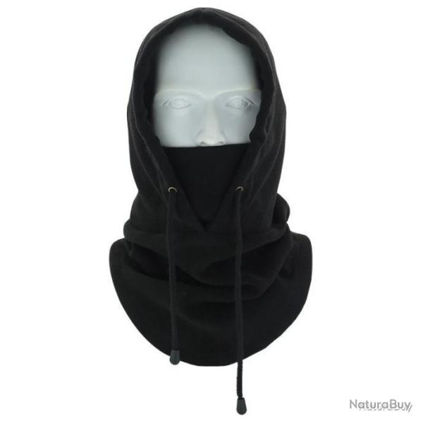 Cagoule en polaire � lacets - noire - LIVRAISON GRATUITE