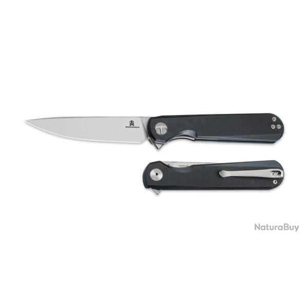 Couteau BESTECHMAN Flick Black Lame Drop Point SW Acier D2 Manche G10 Liner Lock KIVT Clip BTKMK13A
