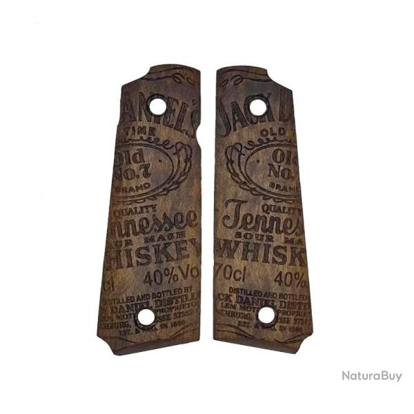 MBT - PLAQUETTE BOIS POUR PISTOLET TAURUS 1911 - JACK DANIEL'S