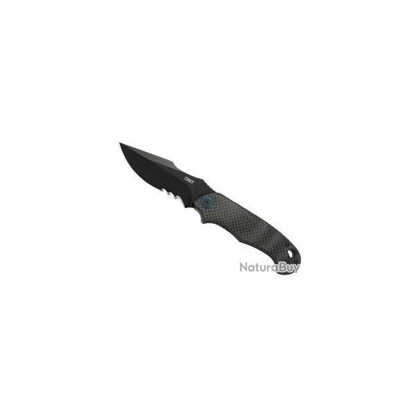 Couteau CRKT PSD NOIR lame  dents acier 1.4116 revtement noir anti-corrosion