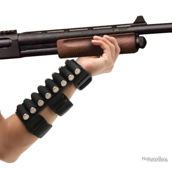 Cartouchiere tactique avant-bras 8 munitions calibre 12 - noir - livraison gratuite