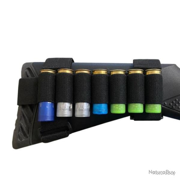 Cartouchi�re de crosse ambidextre 7 munitions pour arme calibre 12 - noir - livraison gratuite