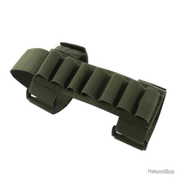 Cartouchi�re de crosse 7 munitions ambidextre pour arme calibre 12 - vert - livraison gratuite