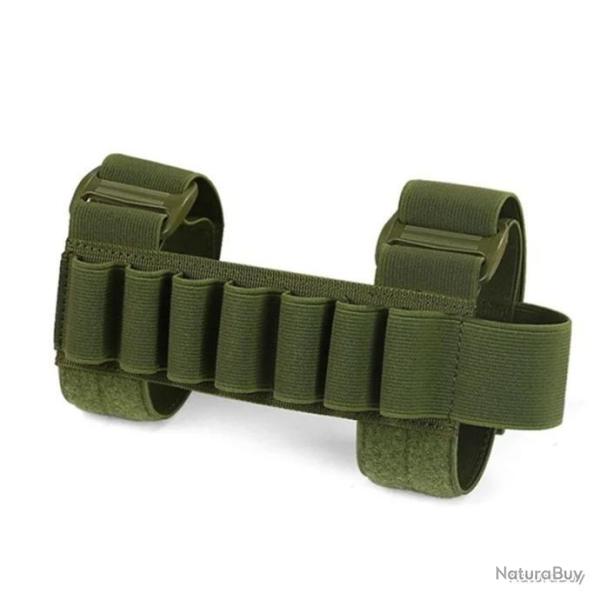Cartouchi�re de crosse ambidextre 7 munitions pour arme calibre 12 - vert - livraison gratuite