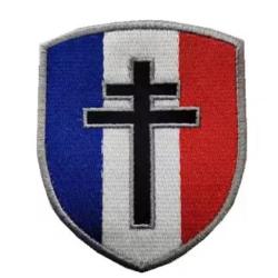 Ecusson/patch - France - Croix de la lorraine - velcro - Livraison gratuite