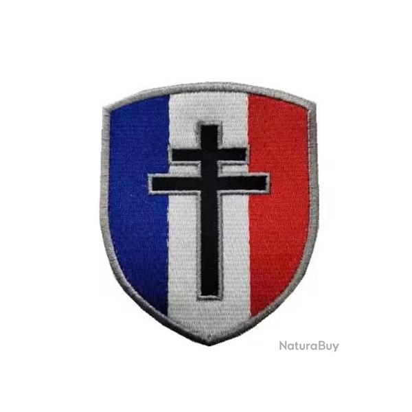 Ecusson/patch - France - Croix de la lorraine - velcro - Livraison gratuite