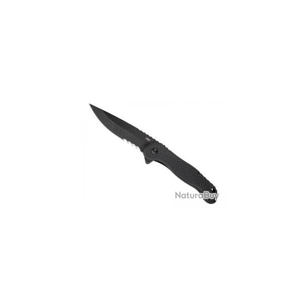 Couteau CRKT TACO VIPER lame semi-dente acier 1.4116 finition  blackwash 