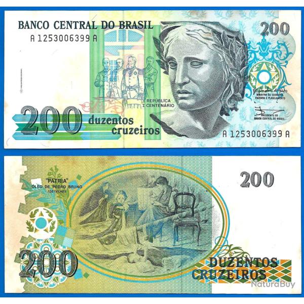 Bresil 200 Cruzeiros 1990 Serie A Billet Brasil Brazil Amerique