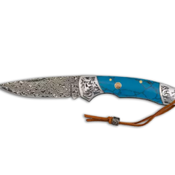 Albainox 25070 Couteau pliant de poche - lame damas