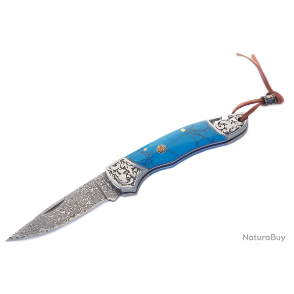 Albainox 25070 Couteau Pliant de Poche - Lame Damas