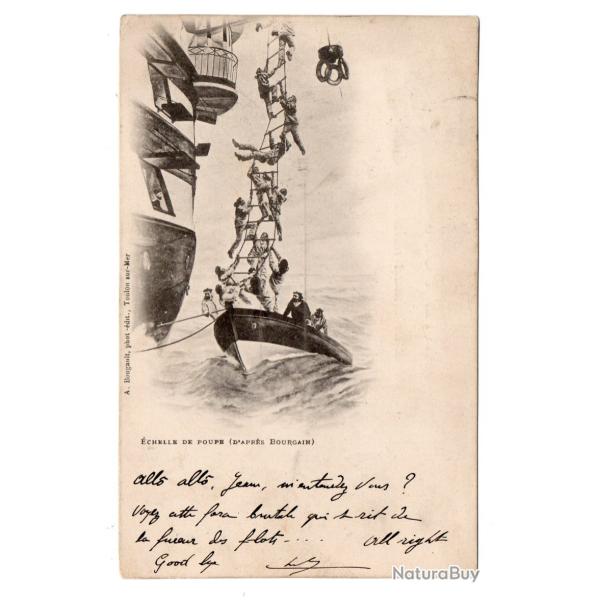 CPA - Marine Militaire -�CHELLE DE POUPE ( DAPRES BOURGAIN  ) -  N�3284