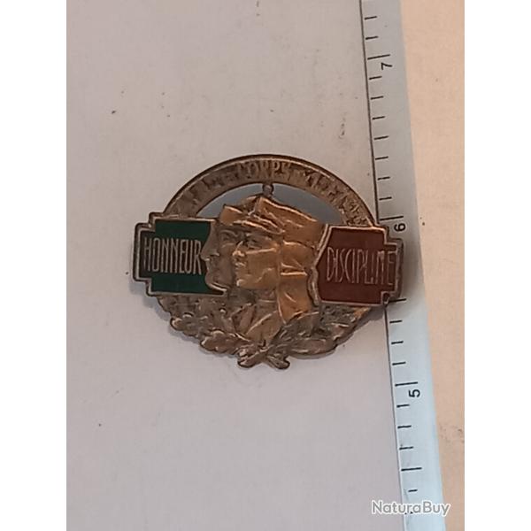 Insigne du 4�me bataillon et corps du 1er r�giment �tranger infanterie (1er REI)