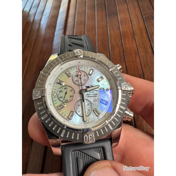 MONTRE BREITLING SUPER AVENGER ll MOTHER OF PEARL AND DIAMON 50 MM