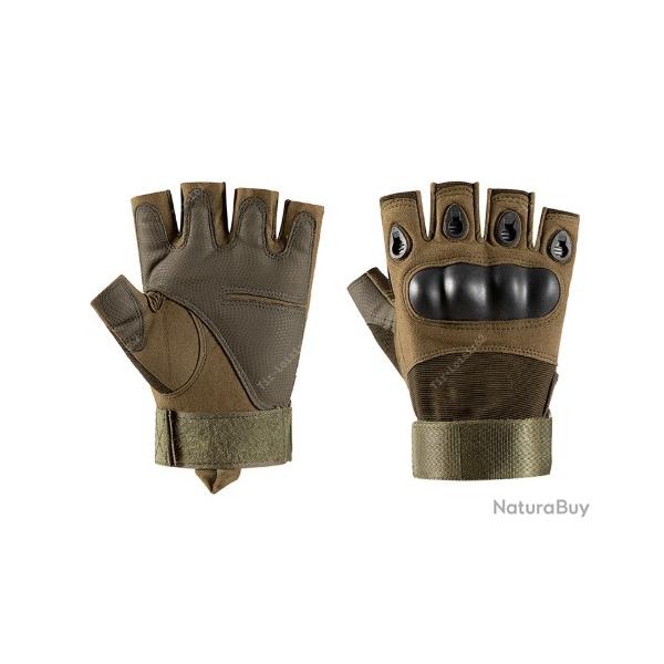 Gants tactiques mitaines - Kaki - L ou XL -
