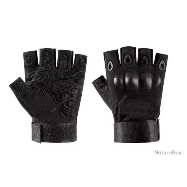 Gants tactiques mitaines - Noir - XL -