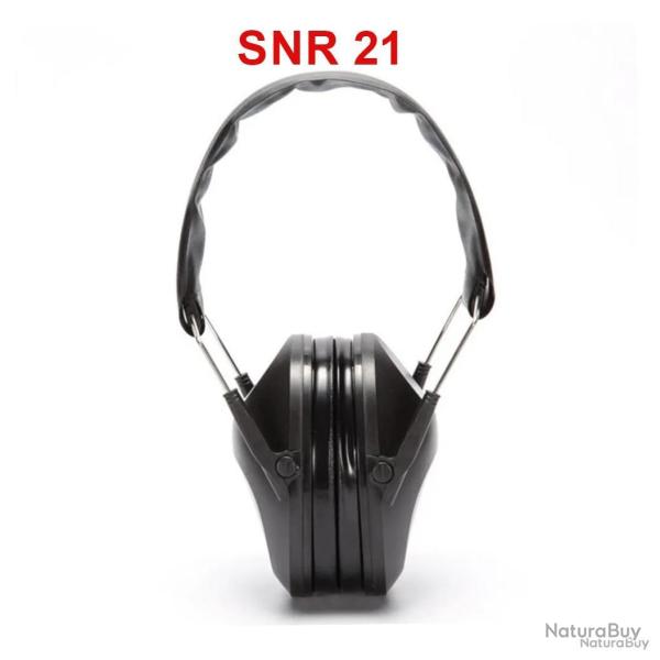 Casque antibruit snr 21 chasse tir - noir - livraison gratuite