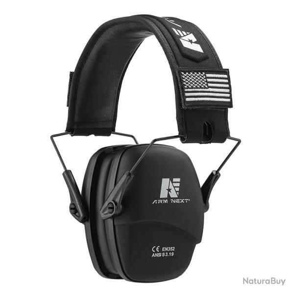 Casque antibruit tir chasse chantier - noir - livraison gratuite