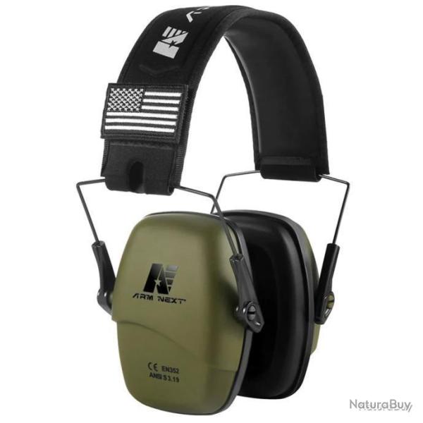 Casque antibruit tir chasse chantier - vert - livraison gratuite