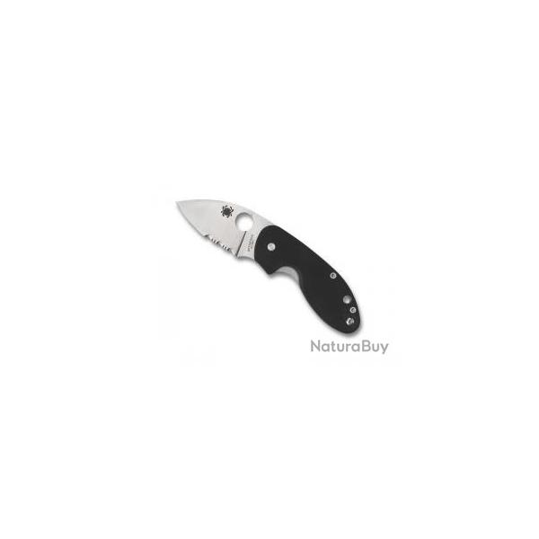 Couteau Spyderco INSISTENT lame semi-dente acier 8Cr13MoV  cran intrieur